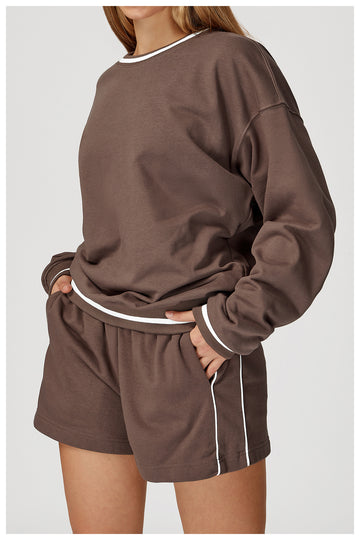 Contrast Trim Relaxed Fit Sweatshirt