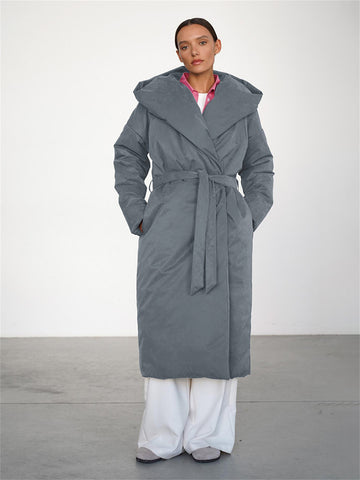 Aurora Belted Hooded Puffer Coat
