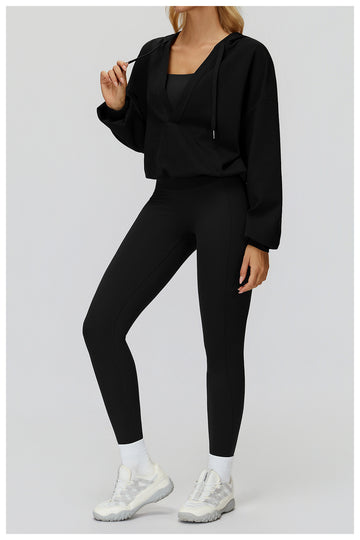 CozyVibe Oversized V-Hood Sweatshirt