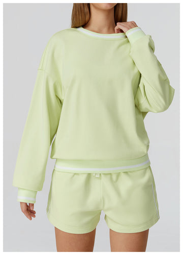 Casual Fit Sweatshirt Shorts Set