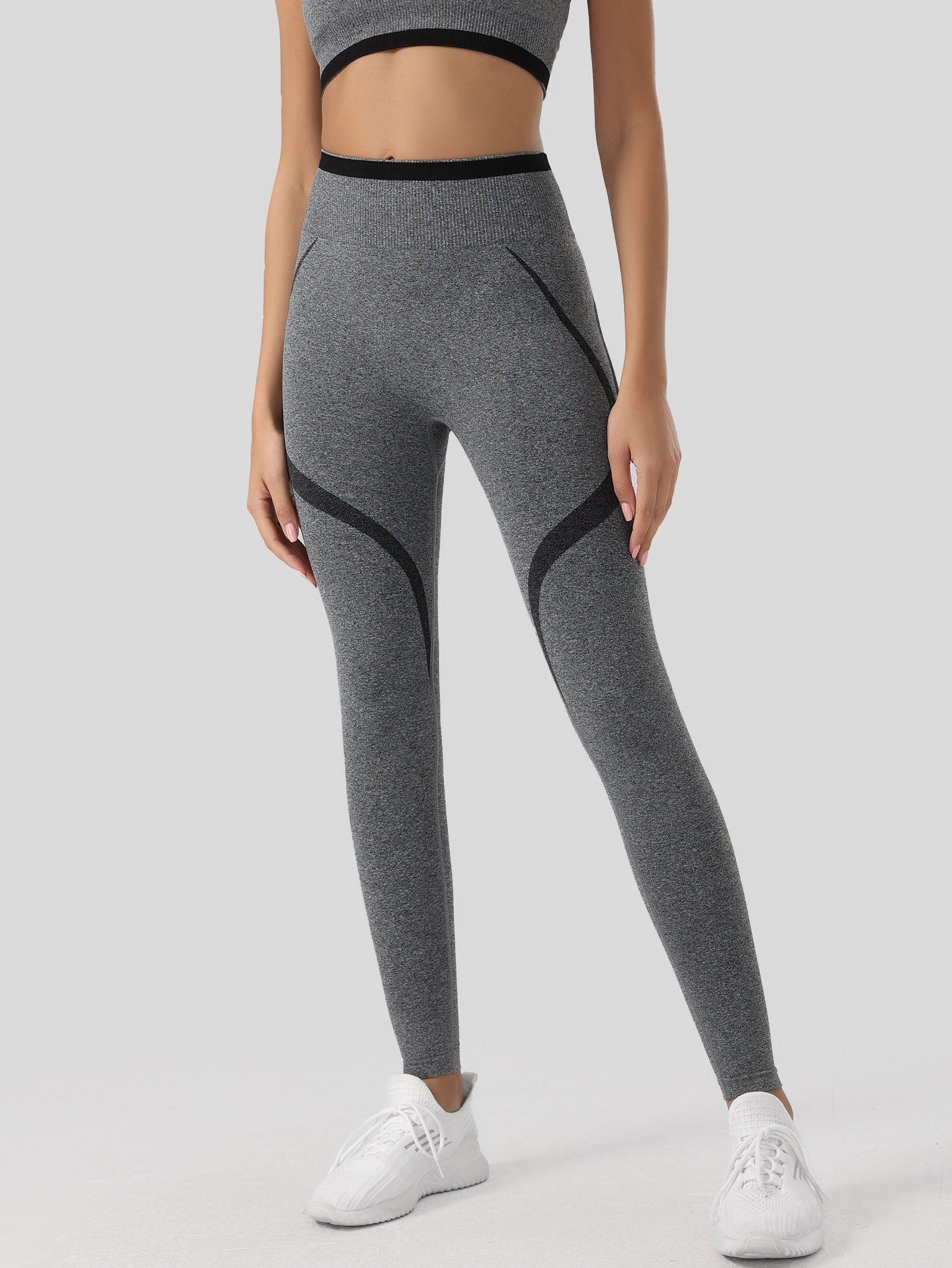 Contrast Color High Waist Leggings