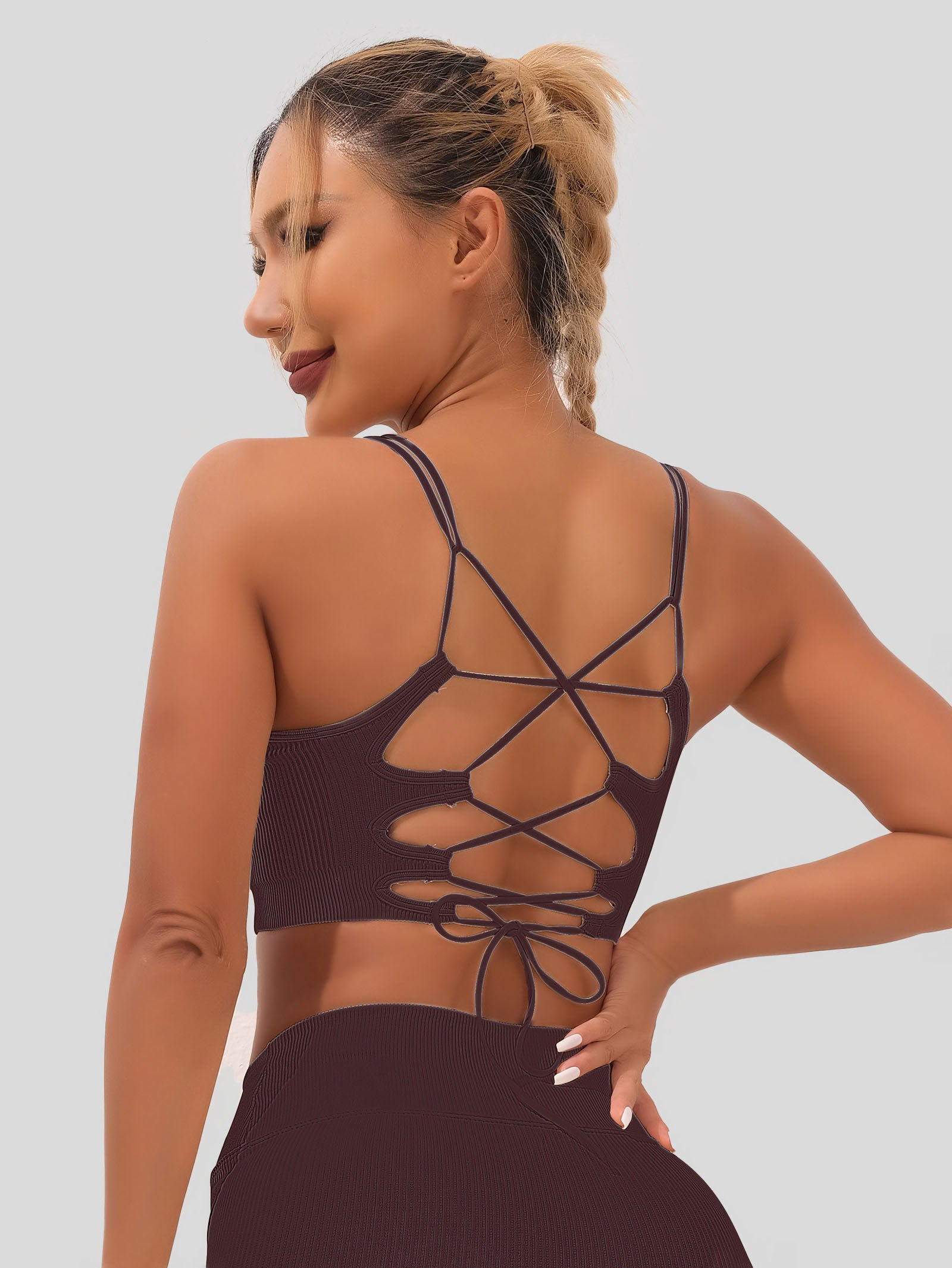Crisscross Back Crop Tank Top