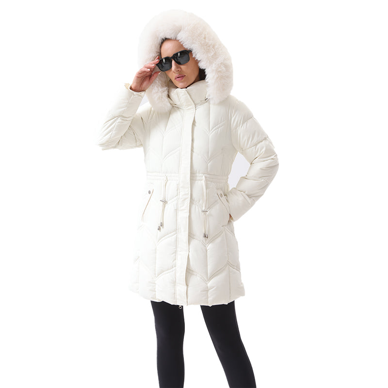 Long fur collar windproof and cold proof clothing