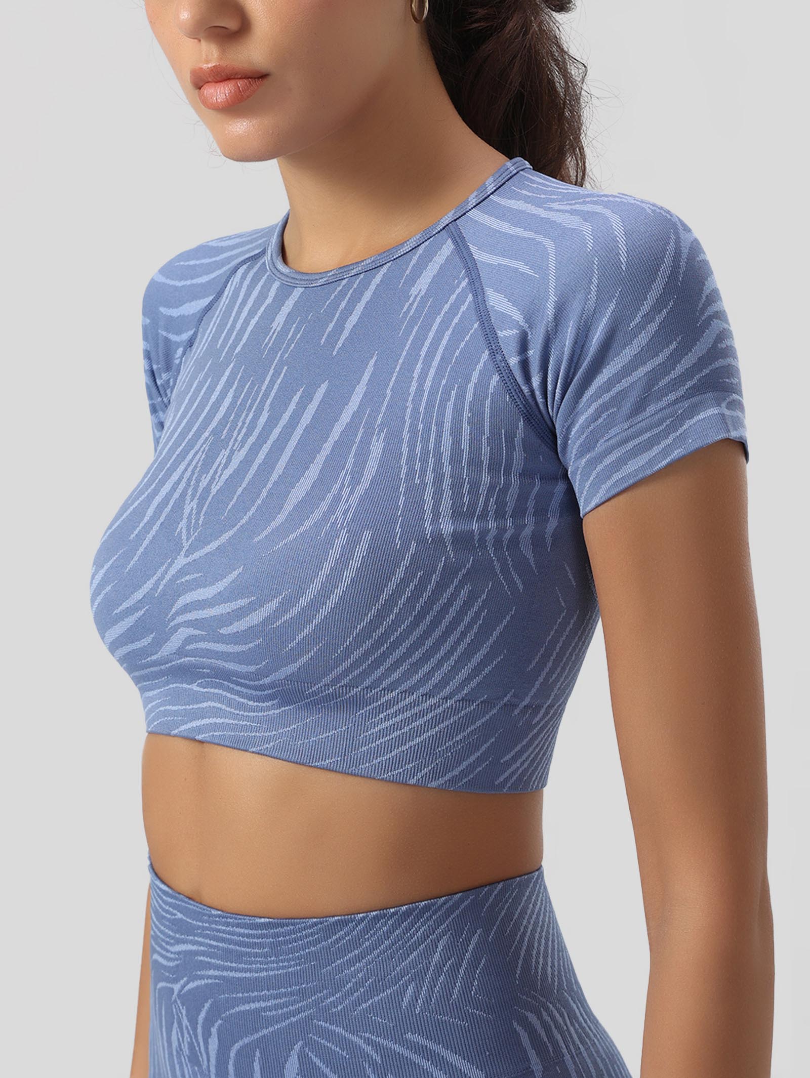 Zebra Print Short Sleeve Crop Top