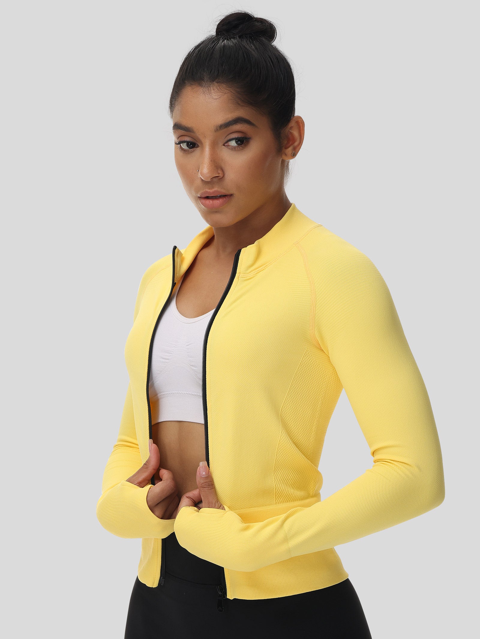 Thumb Hole Zip Up Jacket