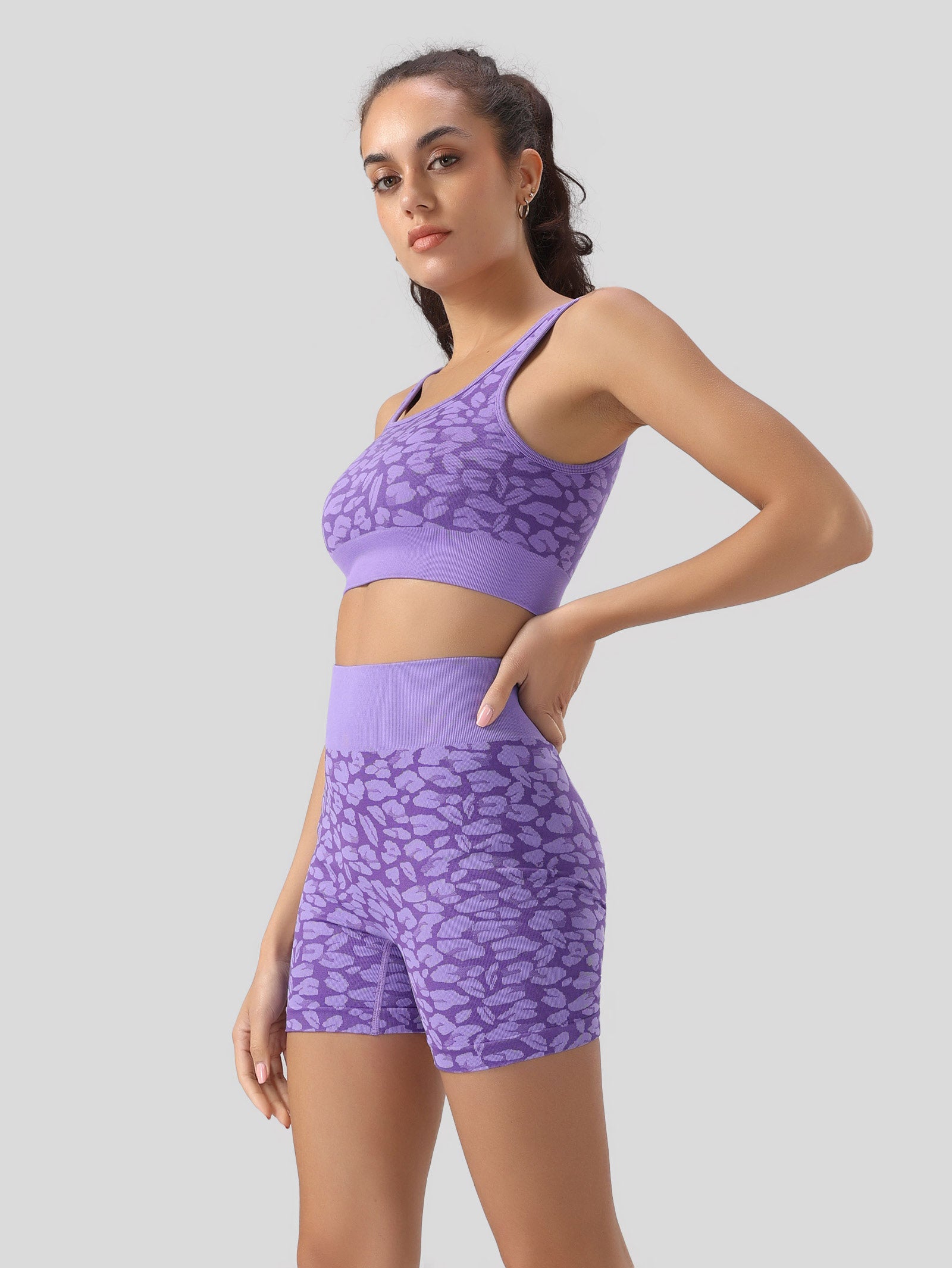 Leopard Print Crop Tank Top & Shorts