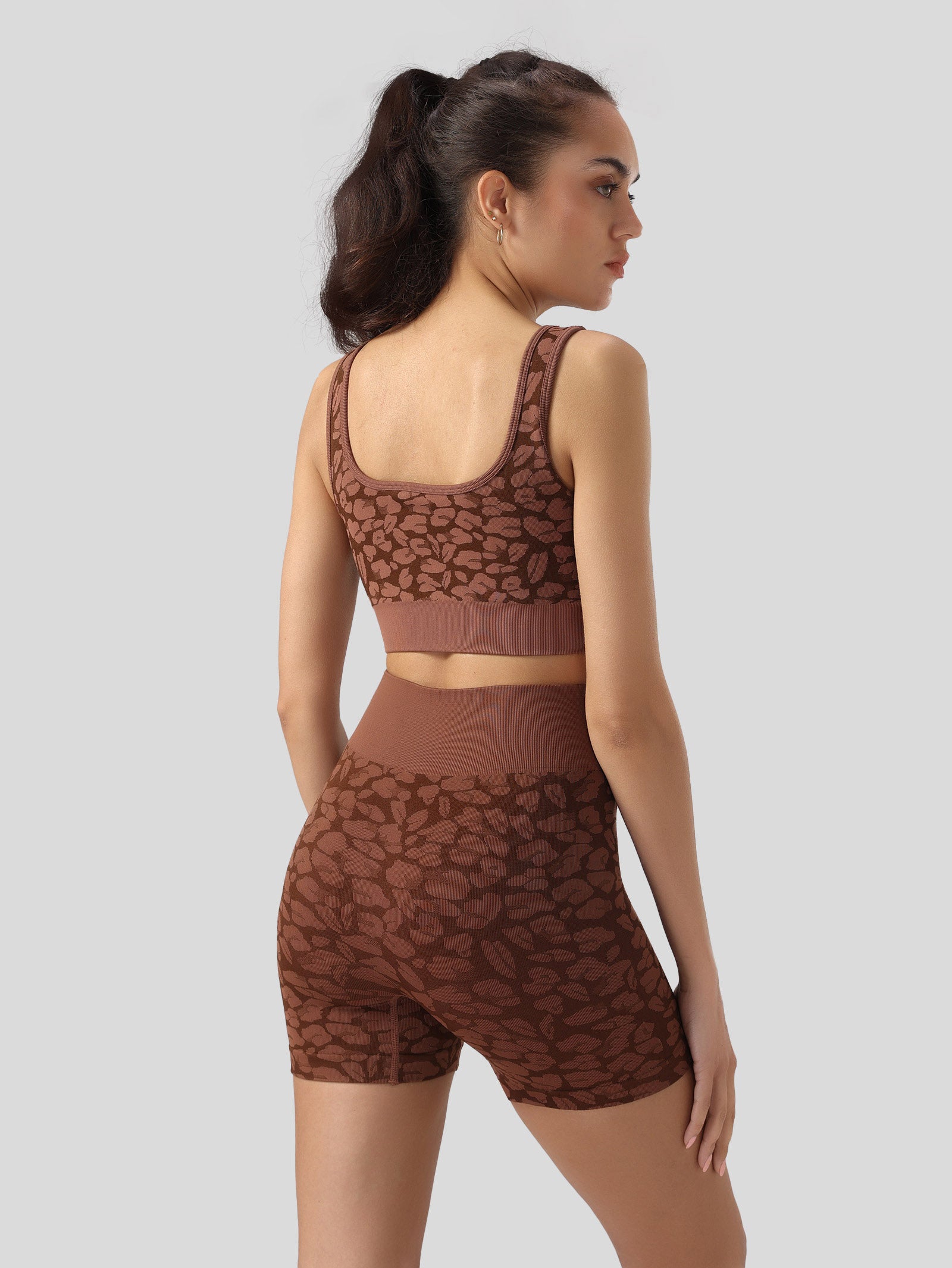 Leopard Print Crop Tank Top & Shorts