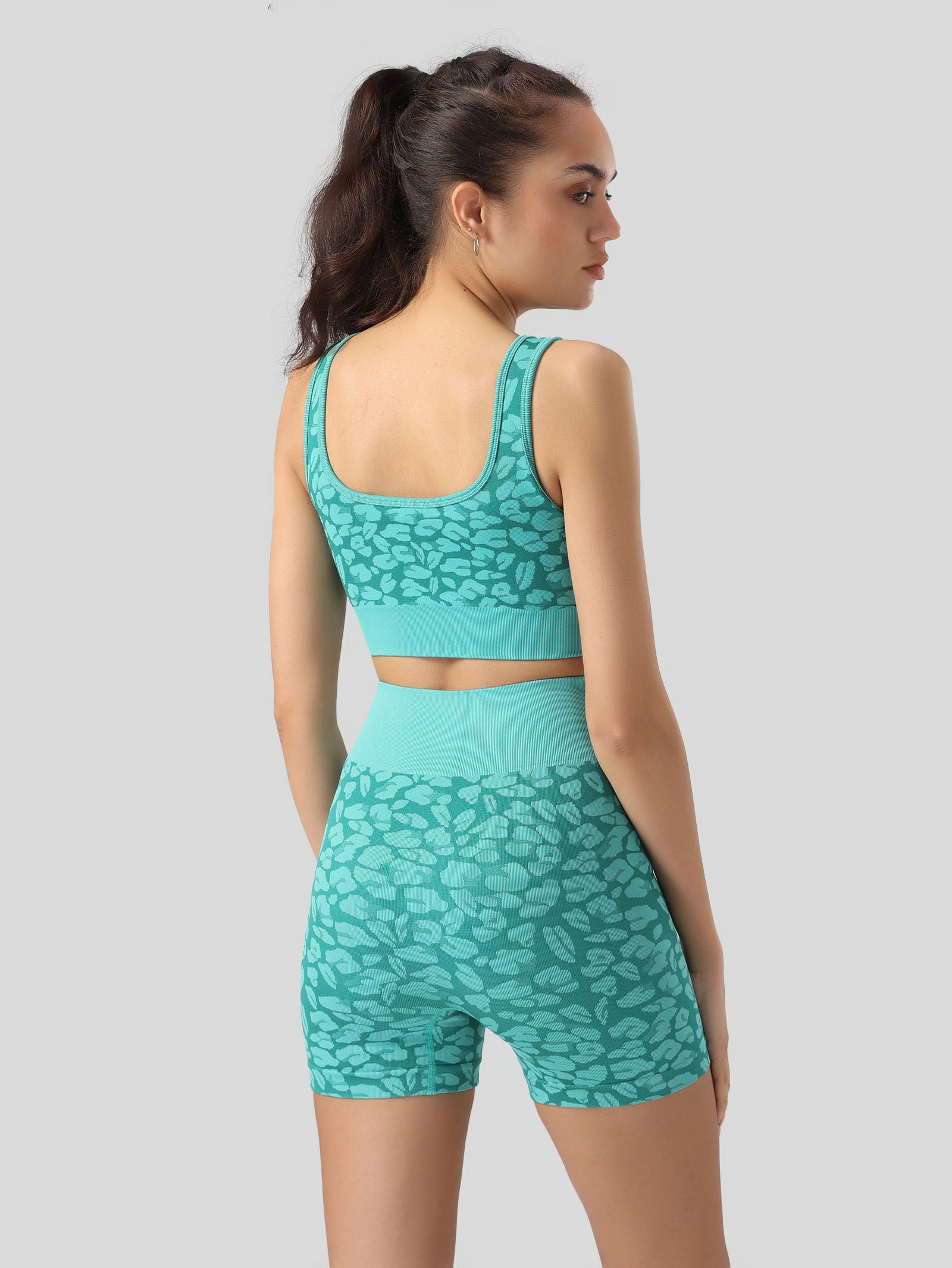 Leopard Print Crop Tank Top & Shorts