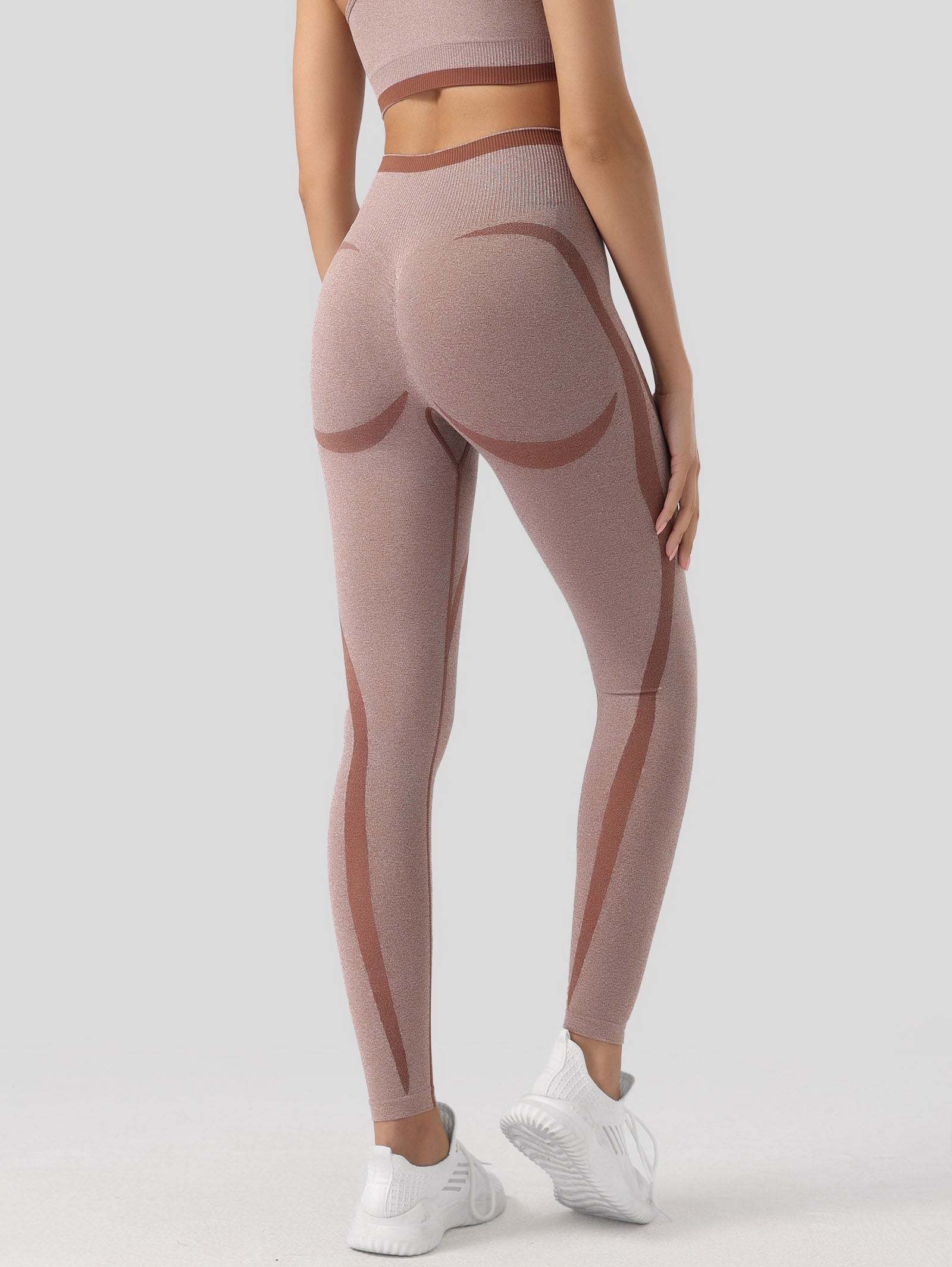Contrast Color High Waist Leggings