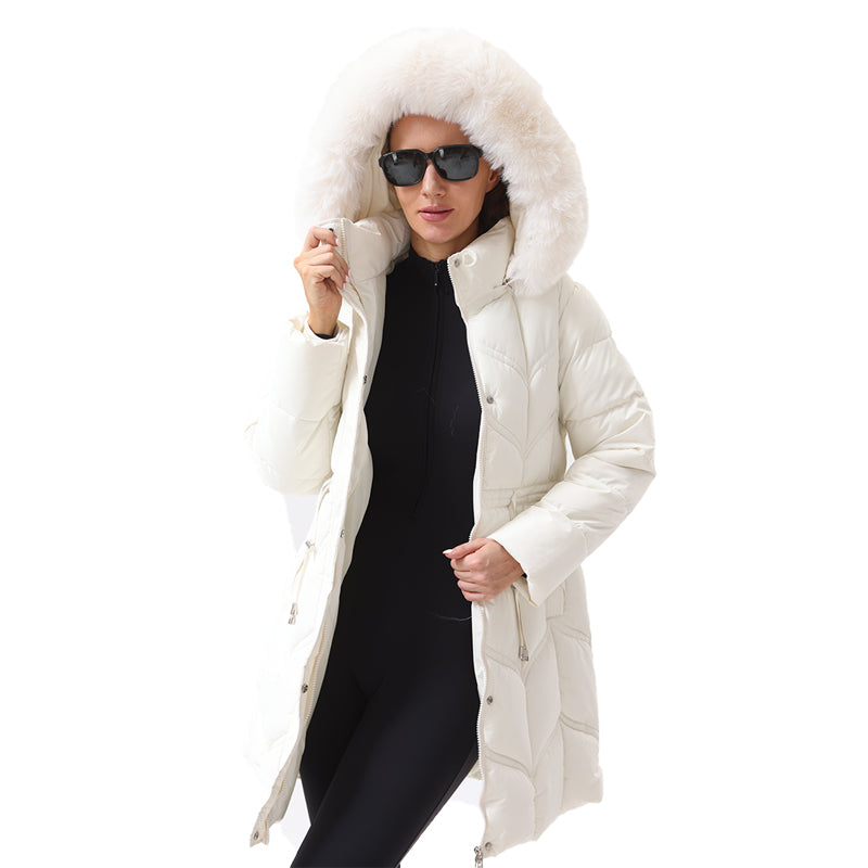 Long fur collar windproof and cold proof clothing