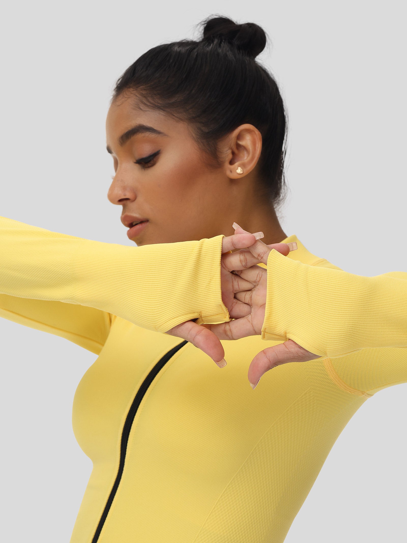Thumb Hole Zip Up Jacket