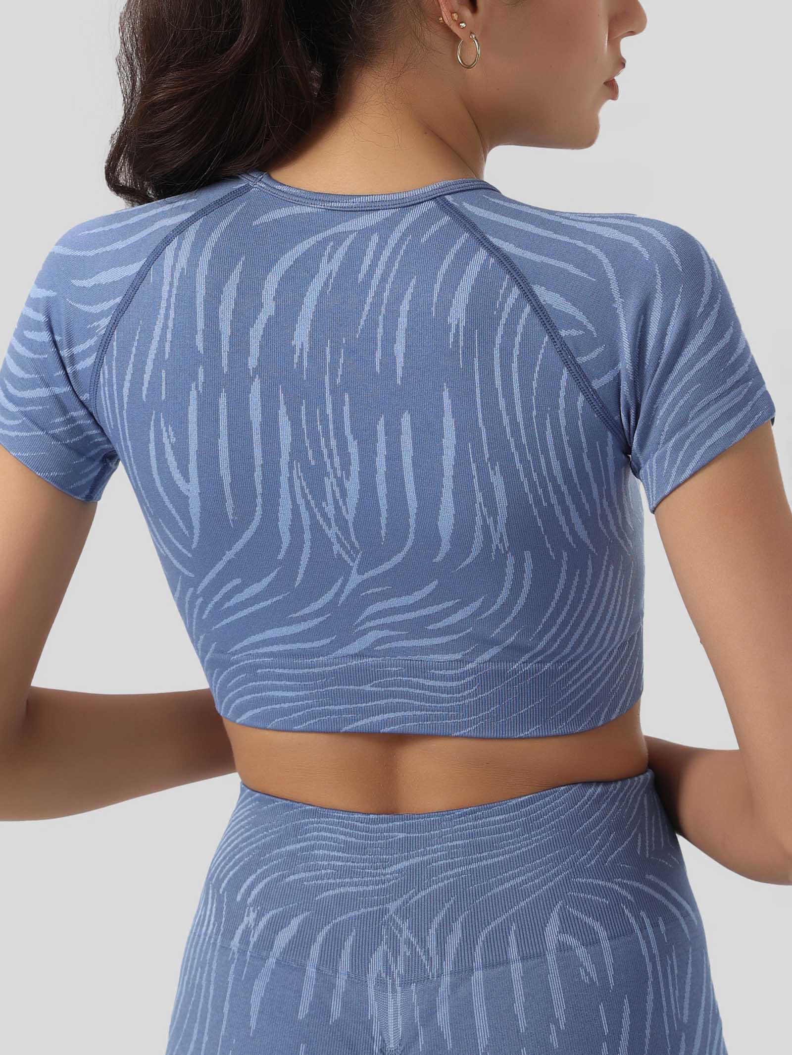 Zebra Print Short Sleeve Crop Top