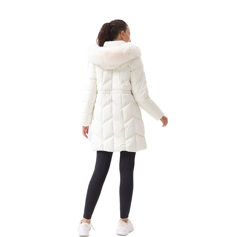 Long fur collar windproof and cold proof clothing