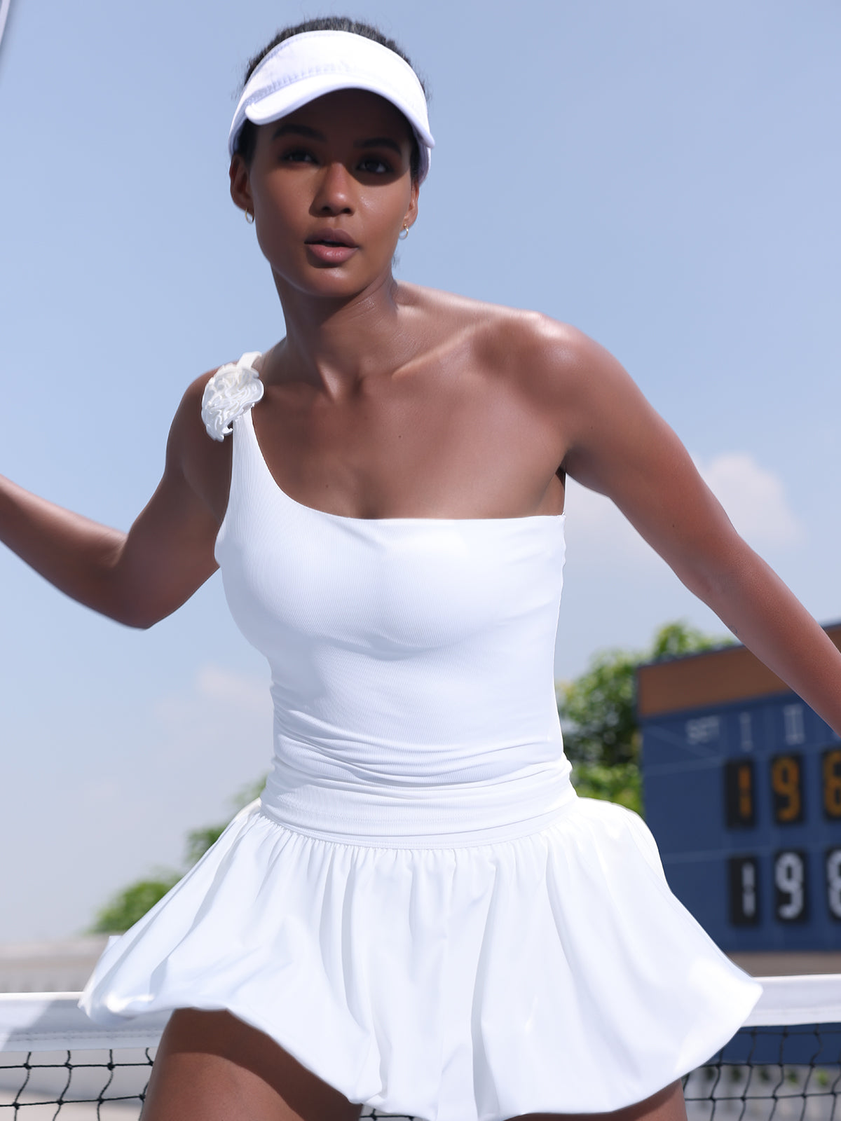 Serenity Bloom One-Shoulder Tennis Set