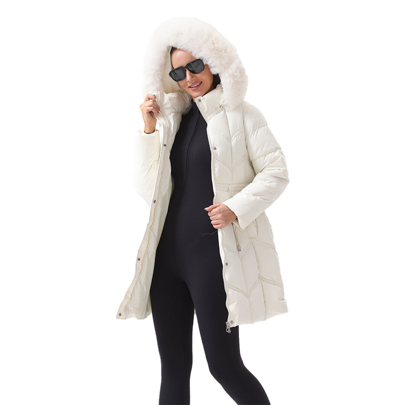 Long fur collar windproof and cold proof clothing