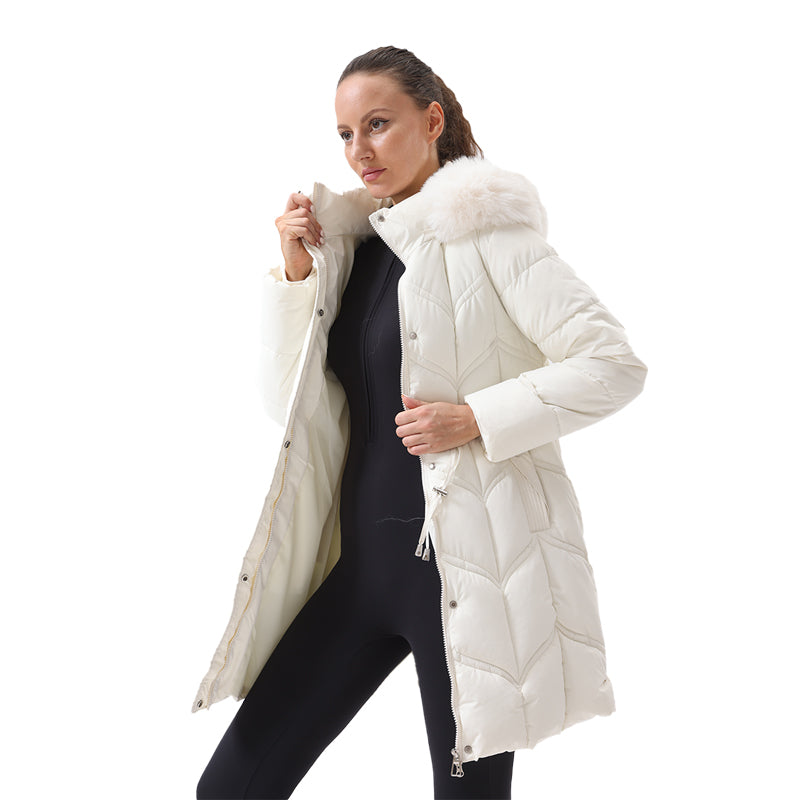 Long fur collar windproof and cold proof clothing