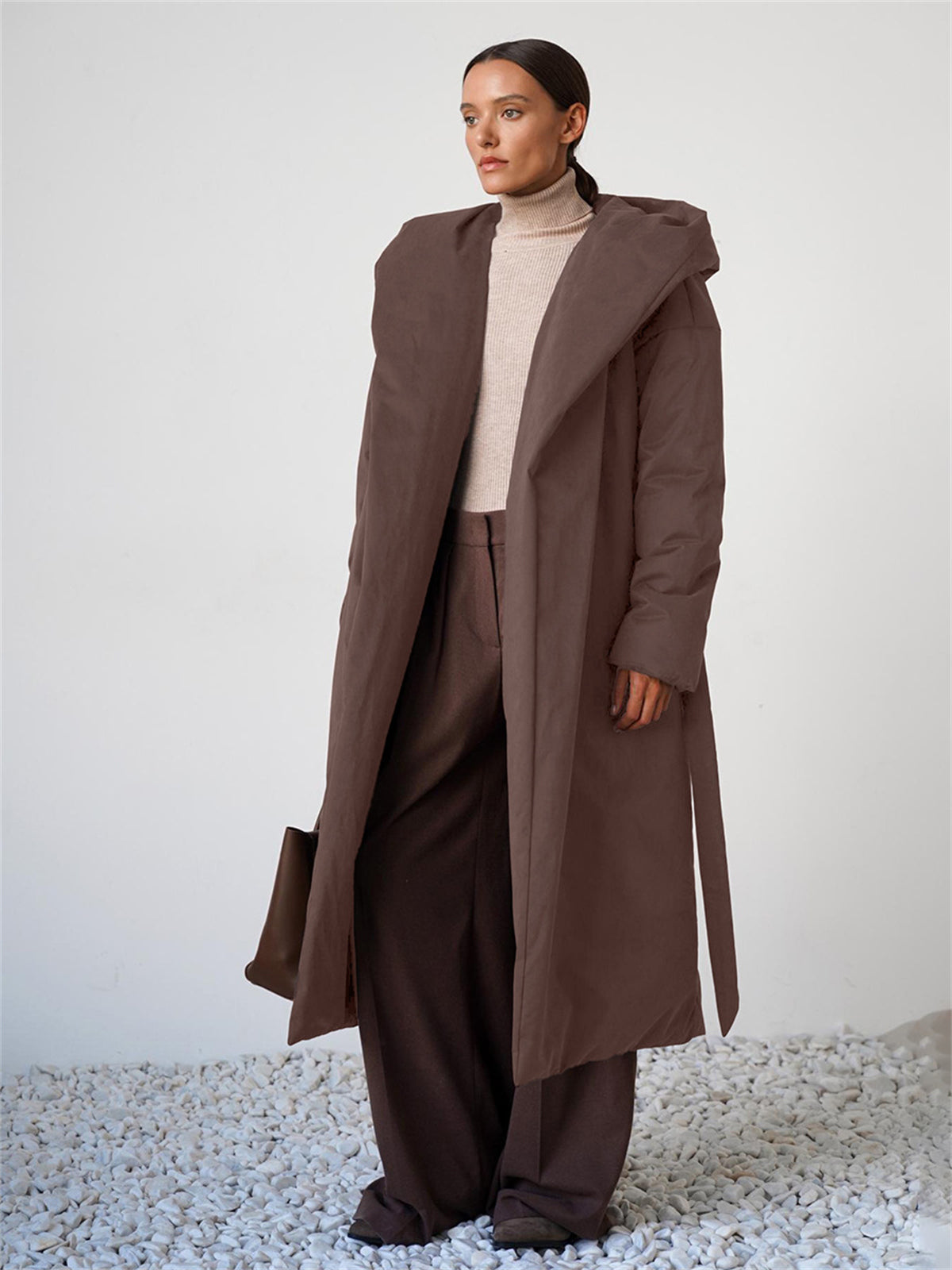 Aurora Belted Hooded Puffer Coat