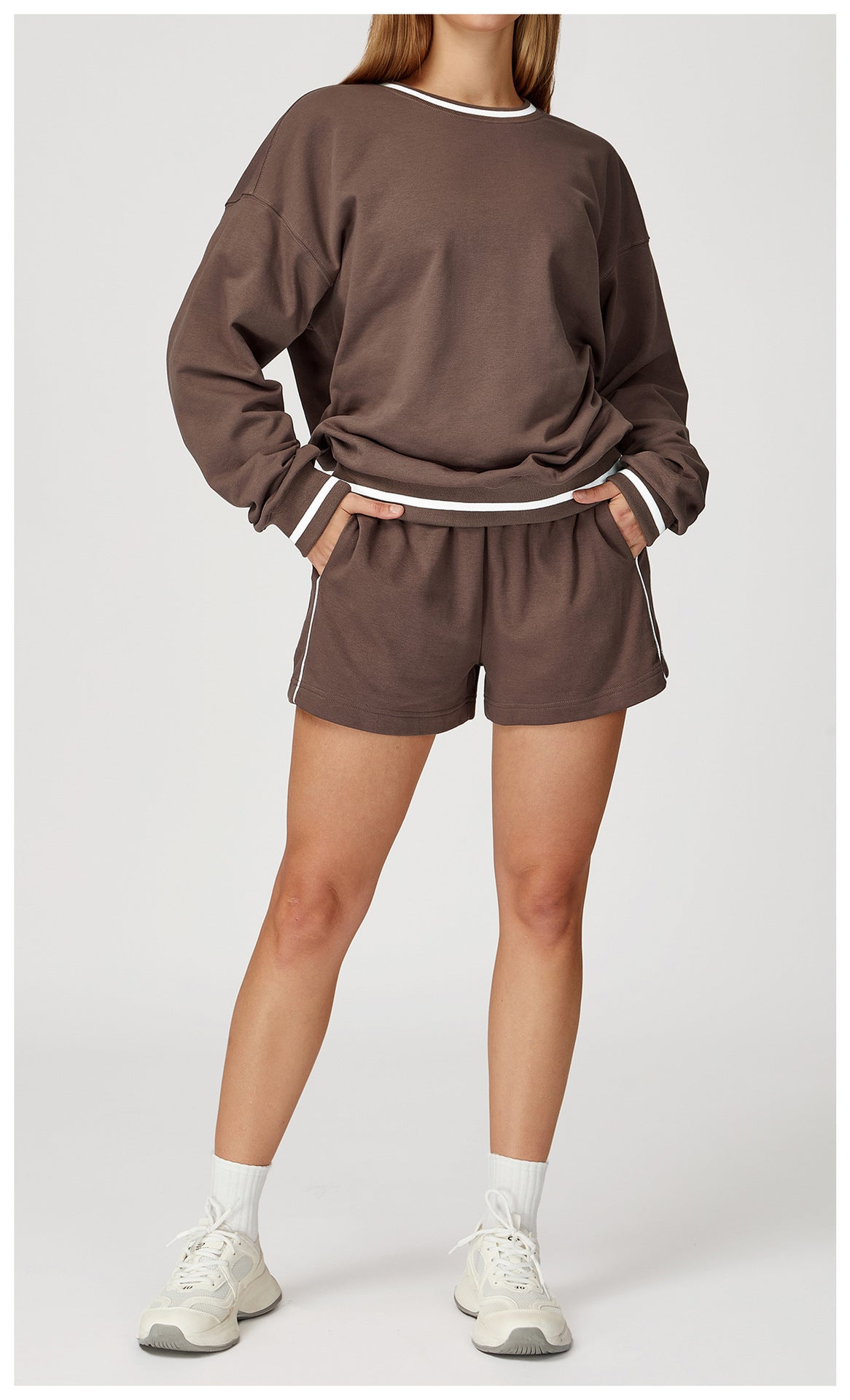 Casual Fit Sweatshirt Shorts Set
