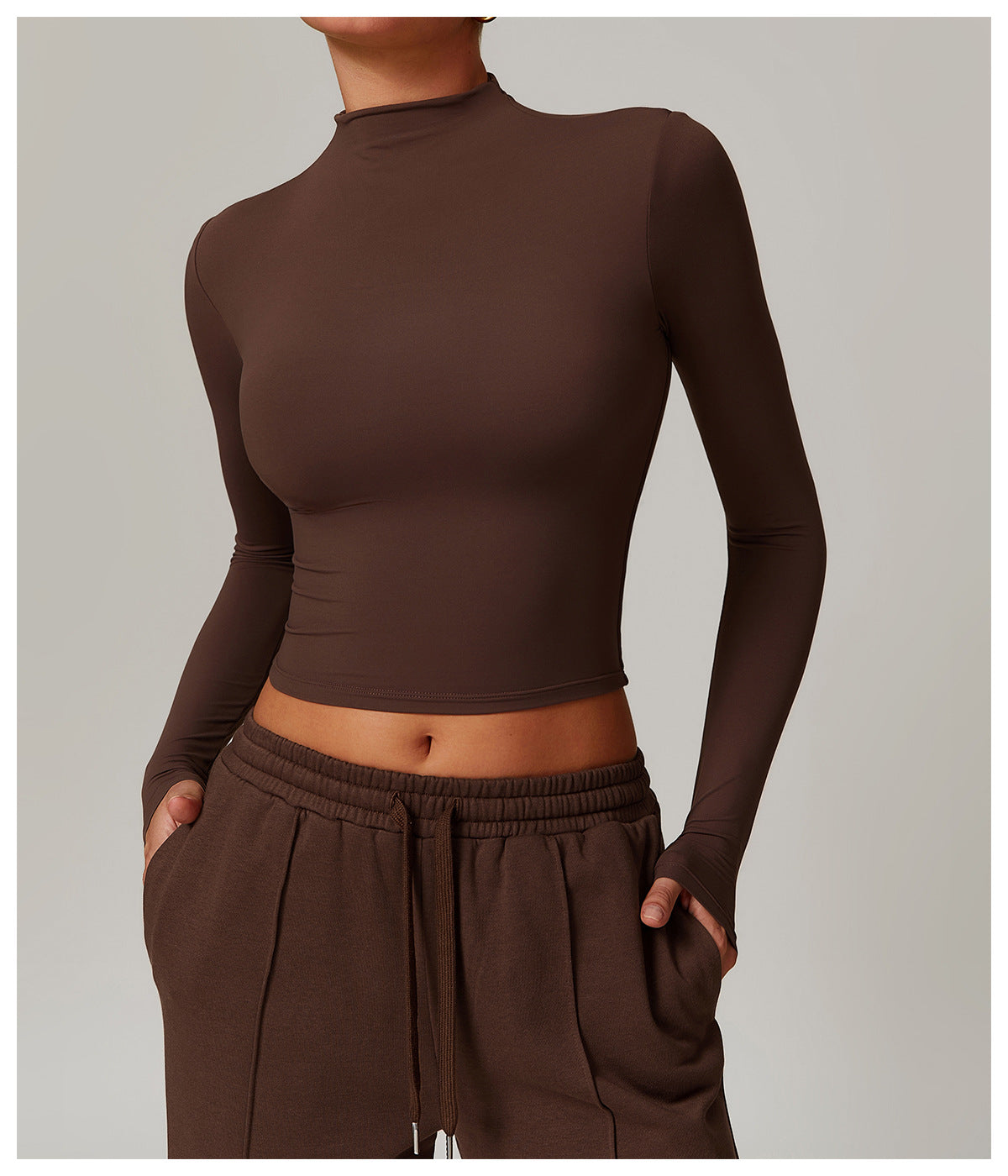Sporty Chic High Neck Long Sleeve & Lounge Pants Set