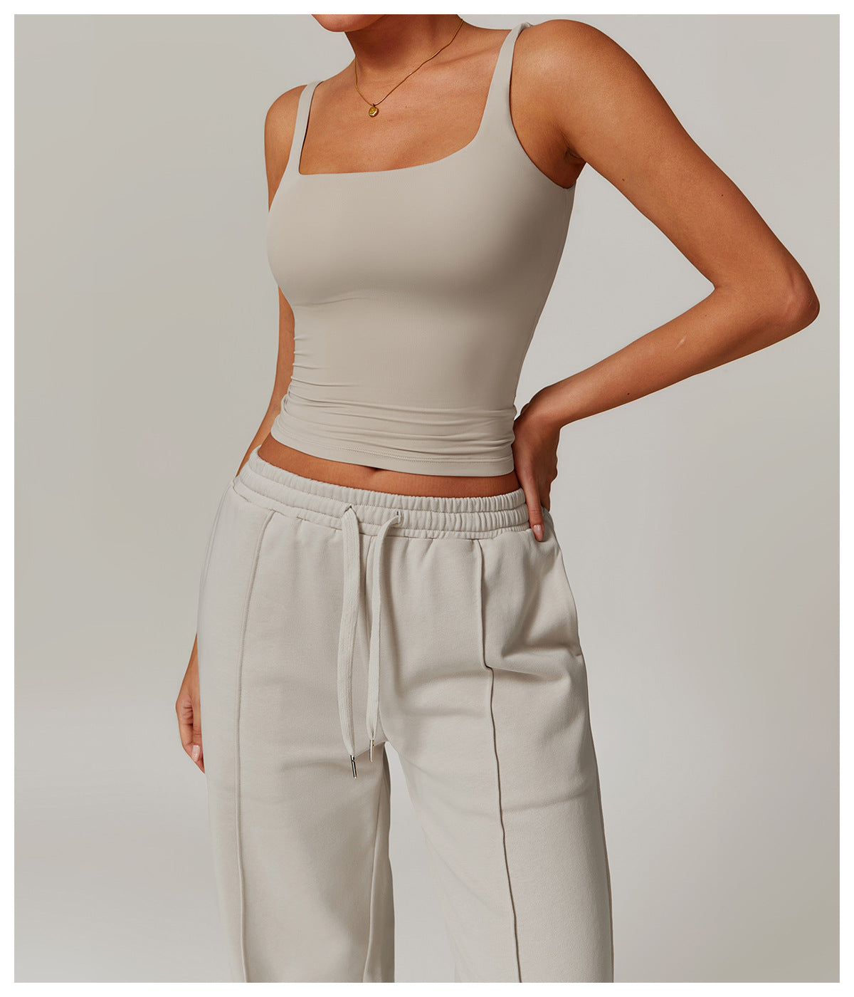 Essential Square Neck Tank & Relaxed Fit Pants Set