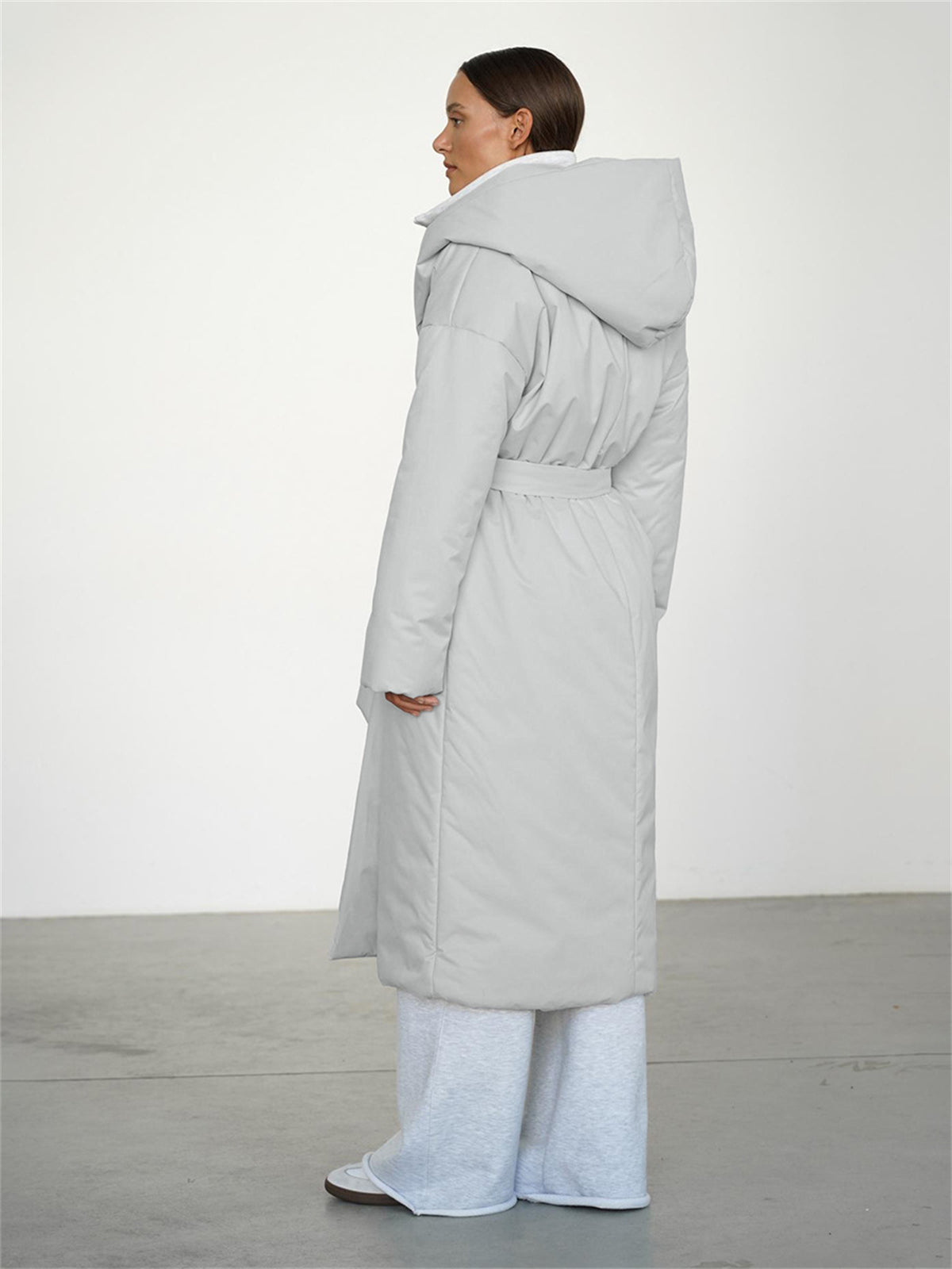Aurora Belted Hooded Puffer Coat