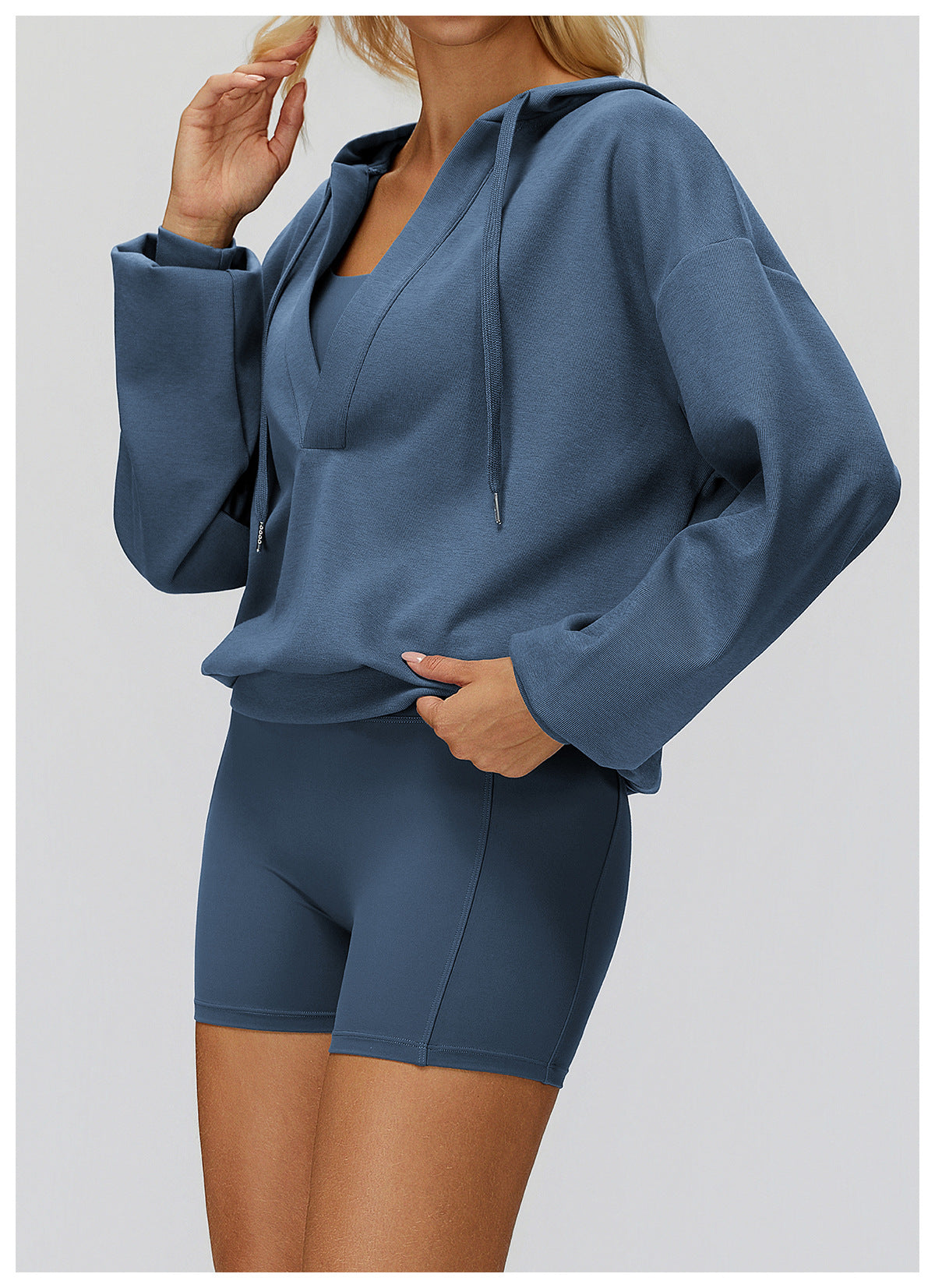 CozyVibe Oversized V-Hood Sweatshirt