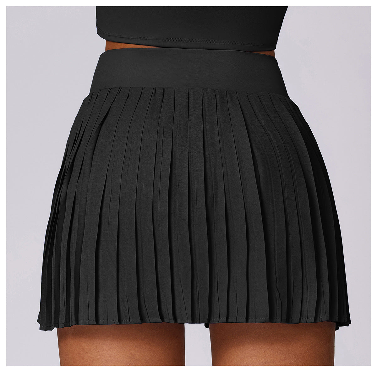Pleated Pockets Active Skirt