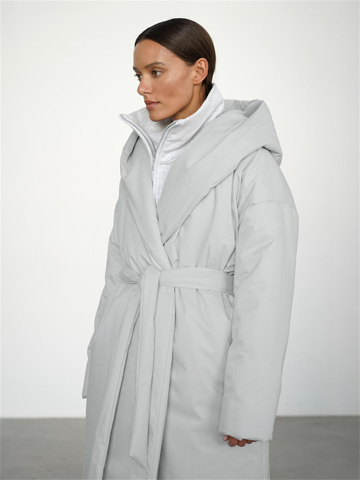 Aurora Belted Hooded Puffer Coat