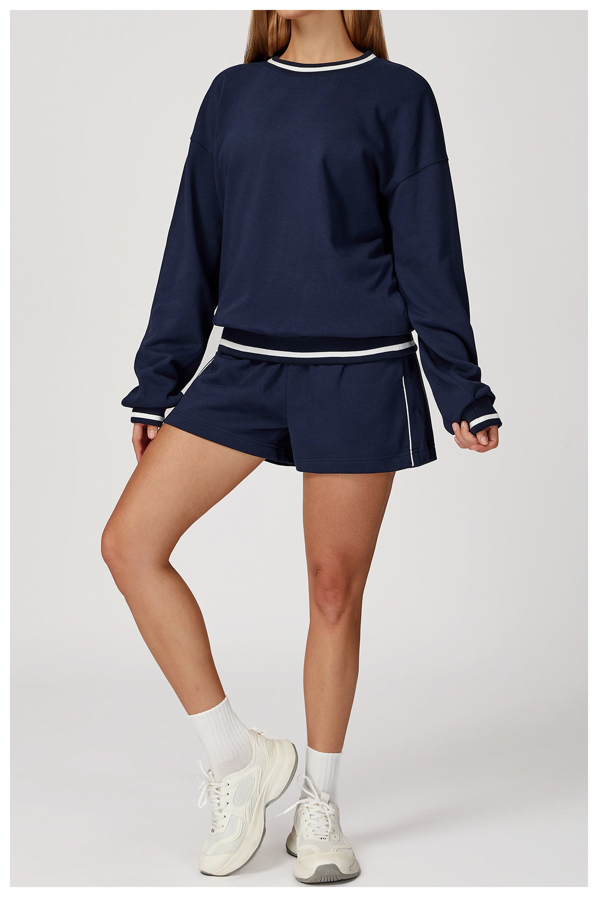Casual Fit Sweatshirt Shorts Set