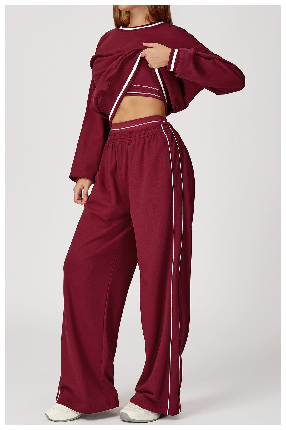 Contrast Trim Relaxed Fit Sweatshirt