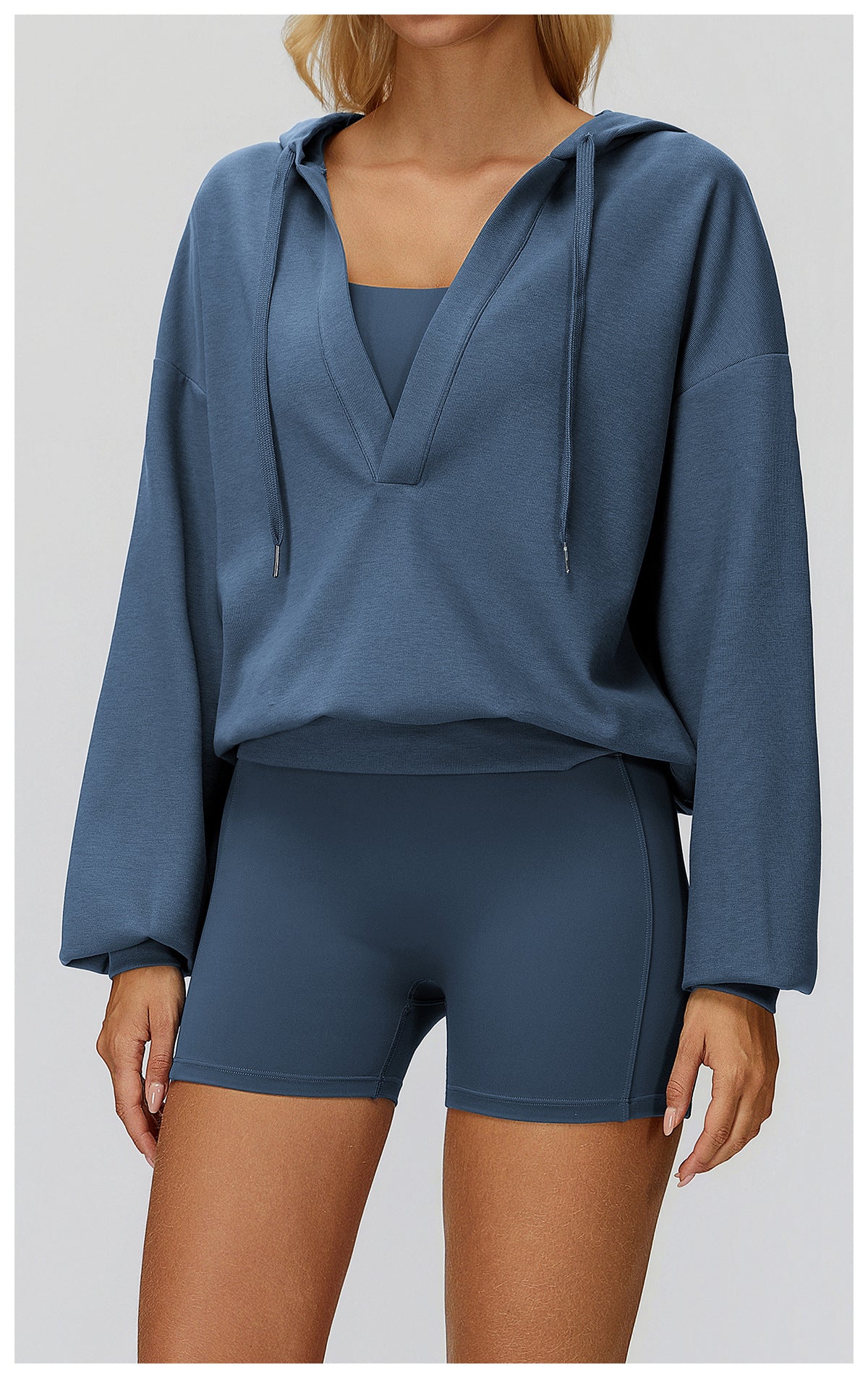 CozyVibe Oversized V-Hood Sweatshirt