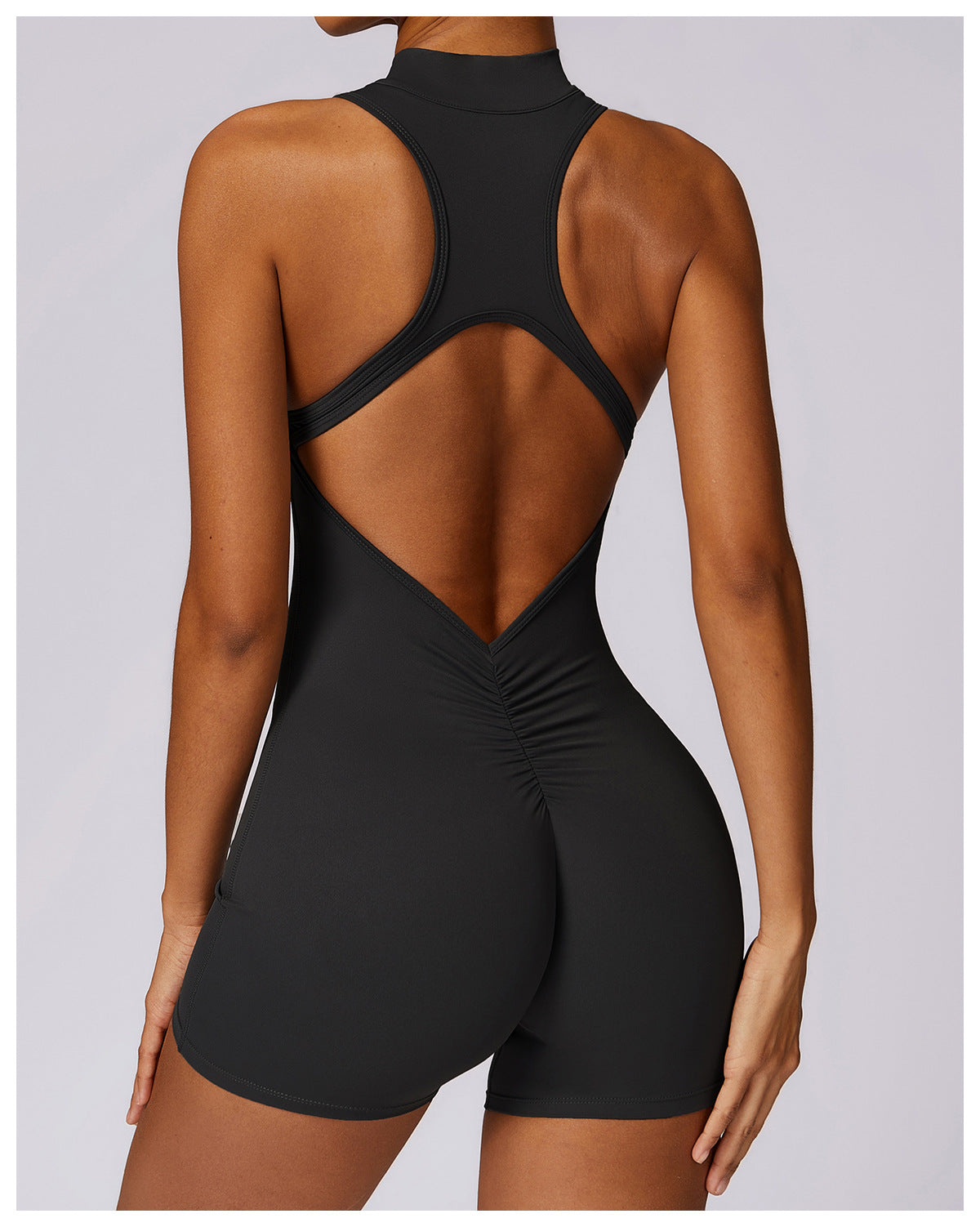 Backless Zipper Seamless Romper