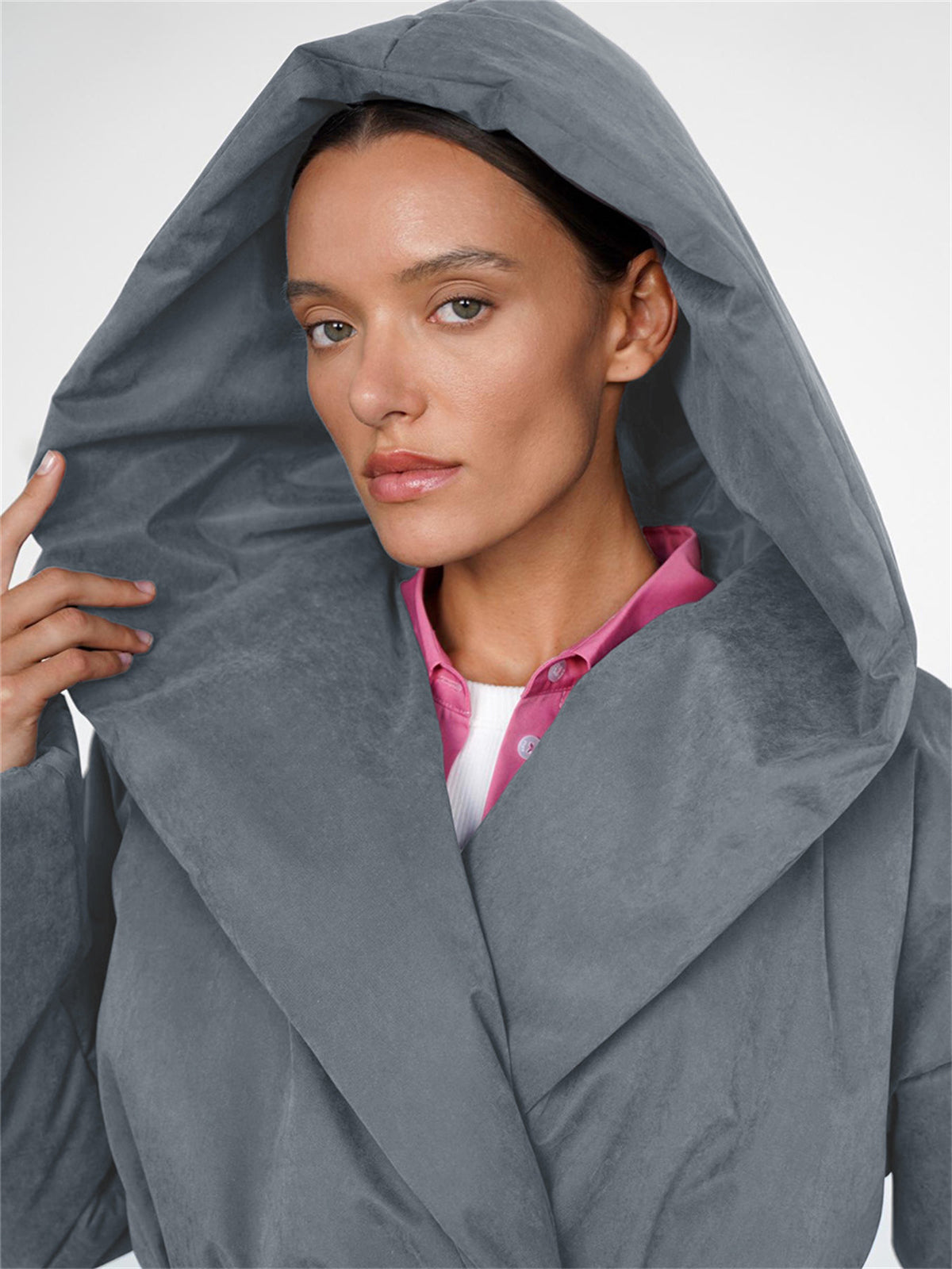Aurora Belted Hooded Puffer Coat