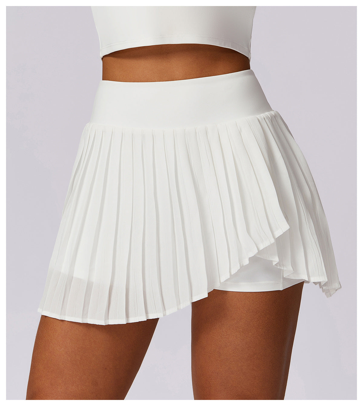 Pleated Pockets Active Skirt