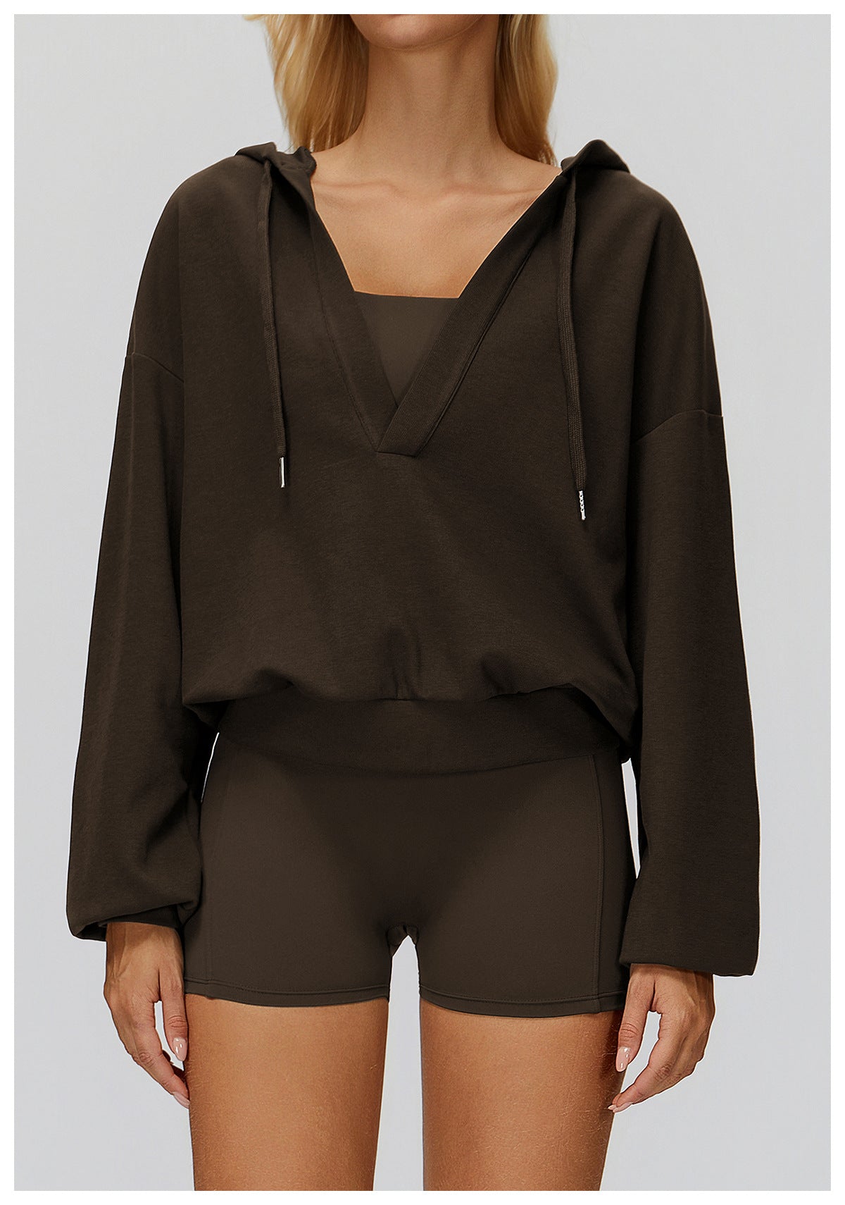 CozyVibe Oversized V-Hood Sweatshirt