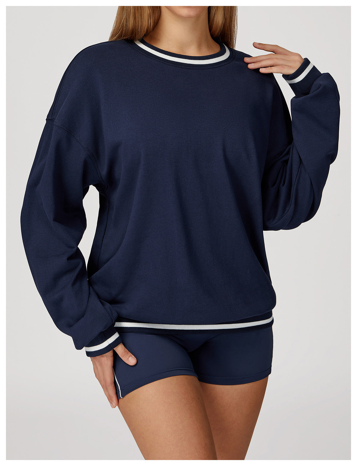 Contrast Trim Relaxed Fit Sweatshirt