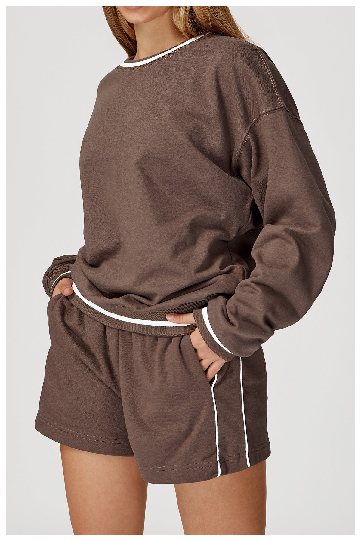 Casual Fit Sweatshirt Shorts Set