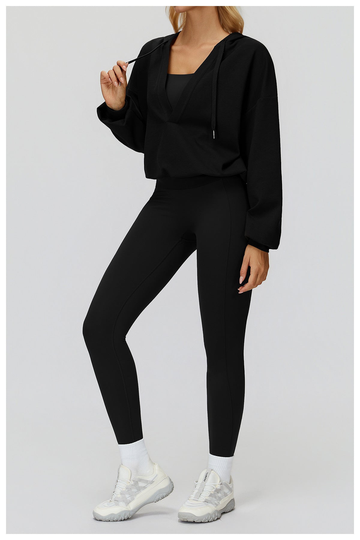 CozyVibe Oversized V-Hood Sweatshirt