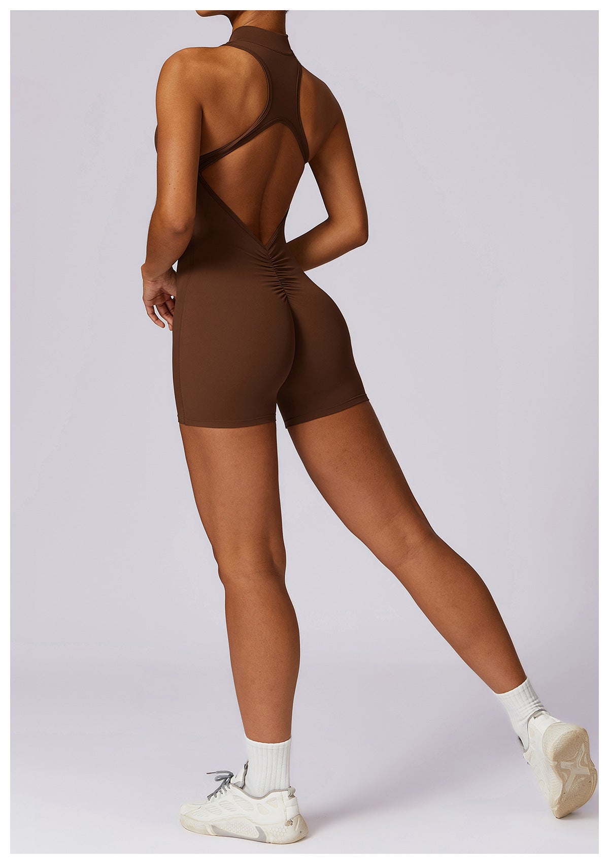 Backless Zipper Seamless Romper
