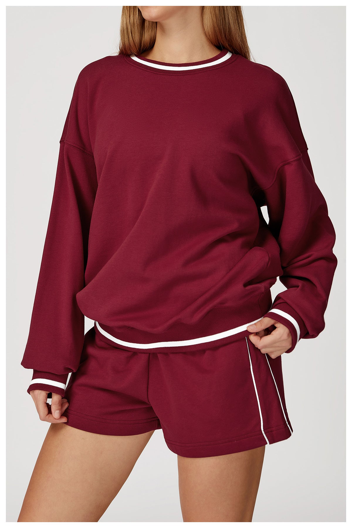 Casual Fit Sweatshirt Shorts Set