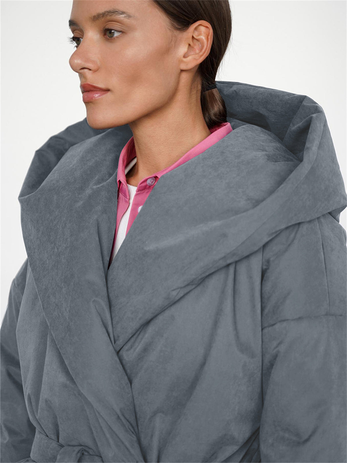 Aurora Belted Hooded Puffer Coat