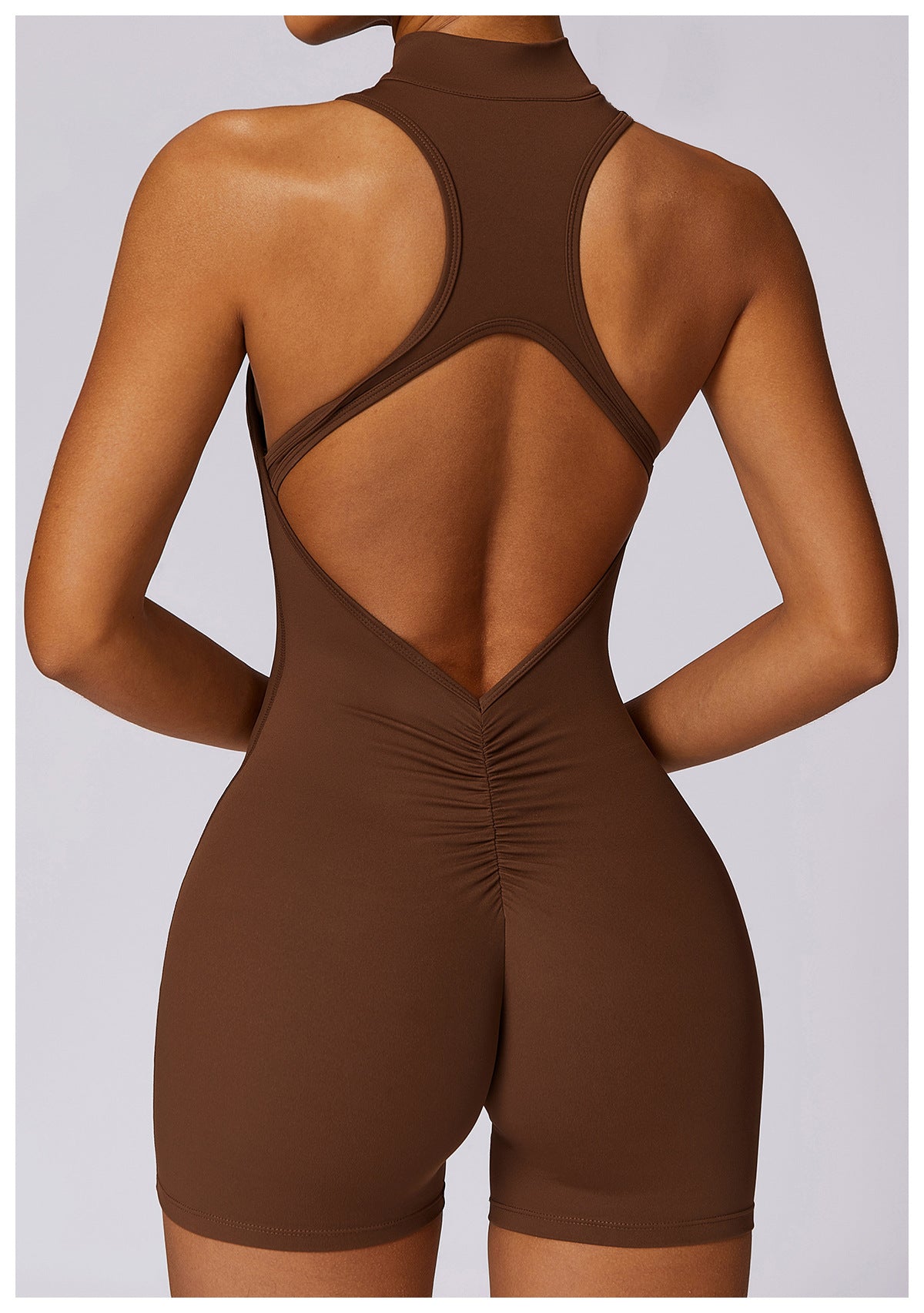 Backless Zipper Seamless Romper