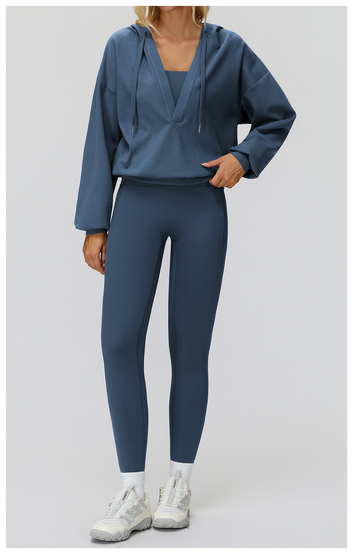 CozyVibe Oversized V-Hood Sweatshirt
