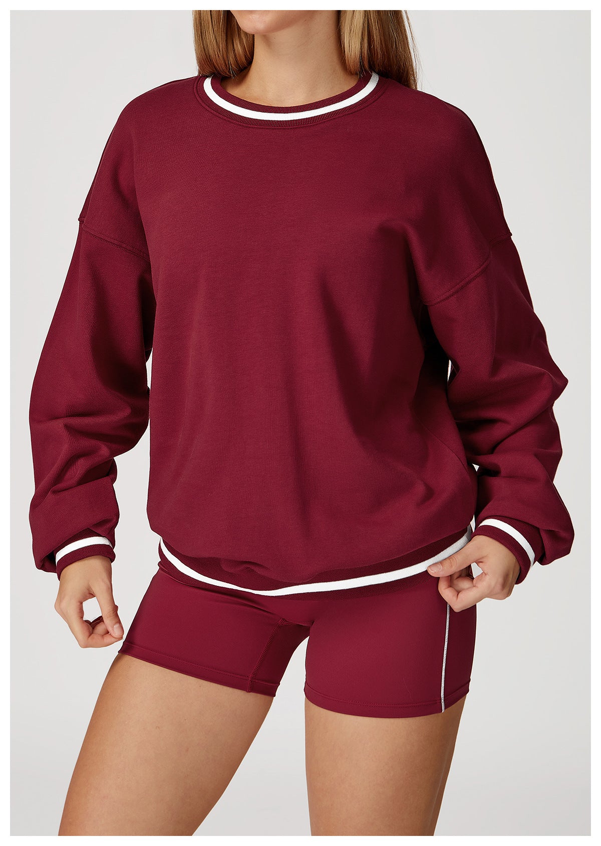 Contrast Trim Relaxed Fit Sweatshirt