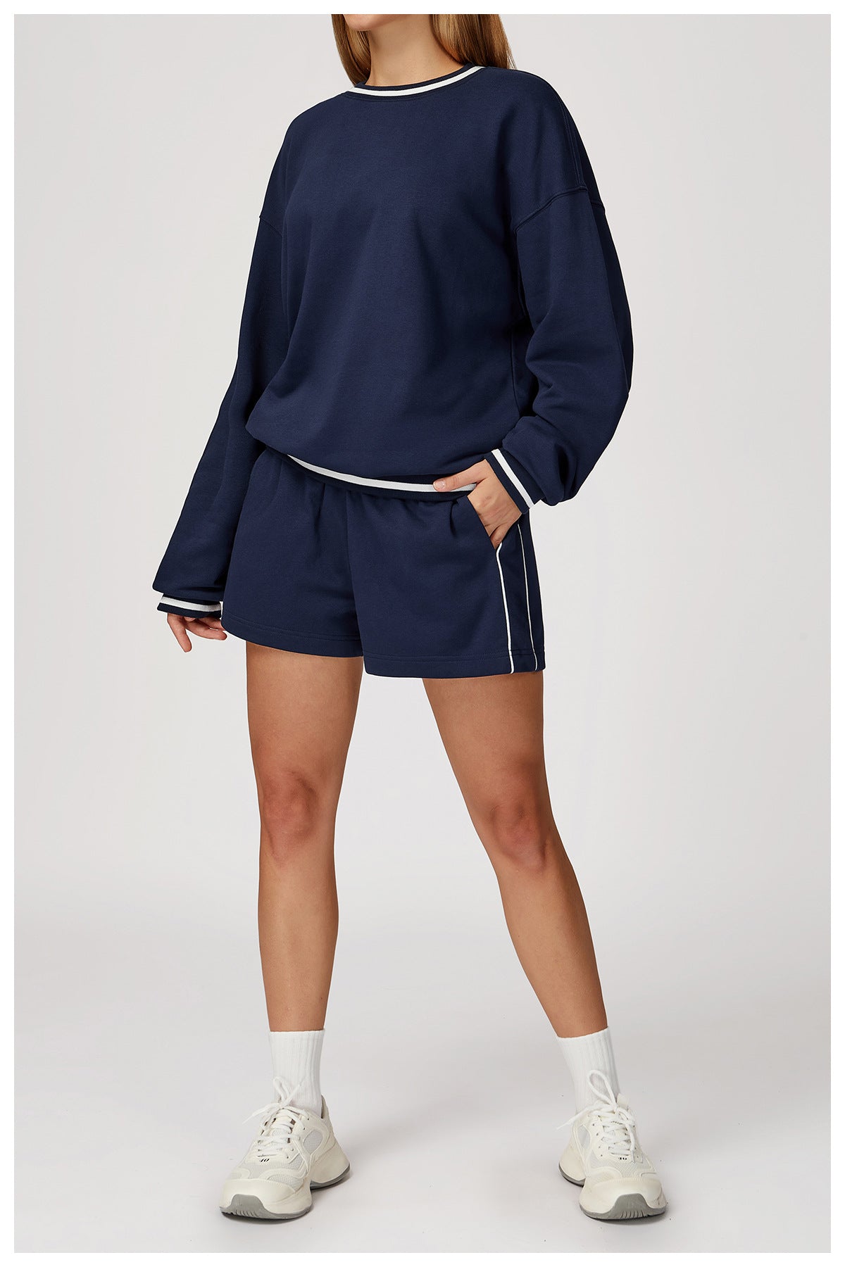Casual Fit Sweatshirt Shorts Set