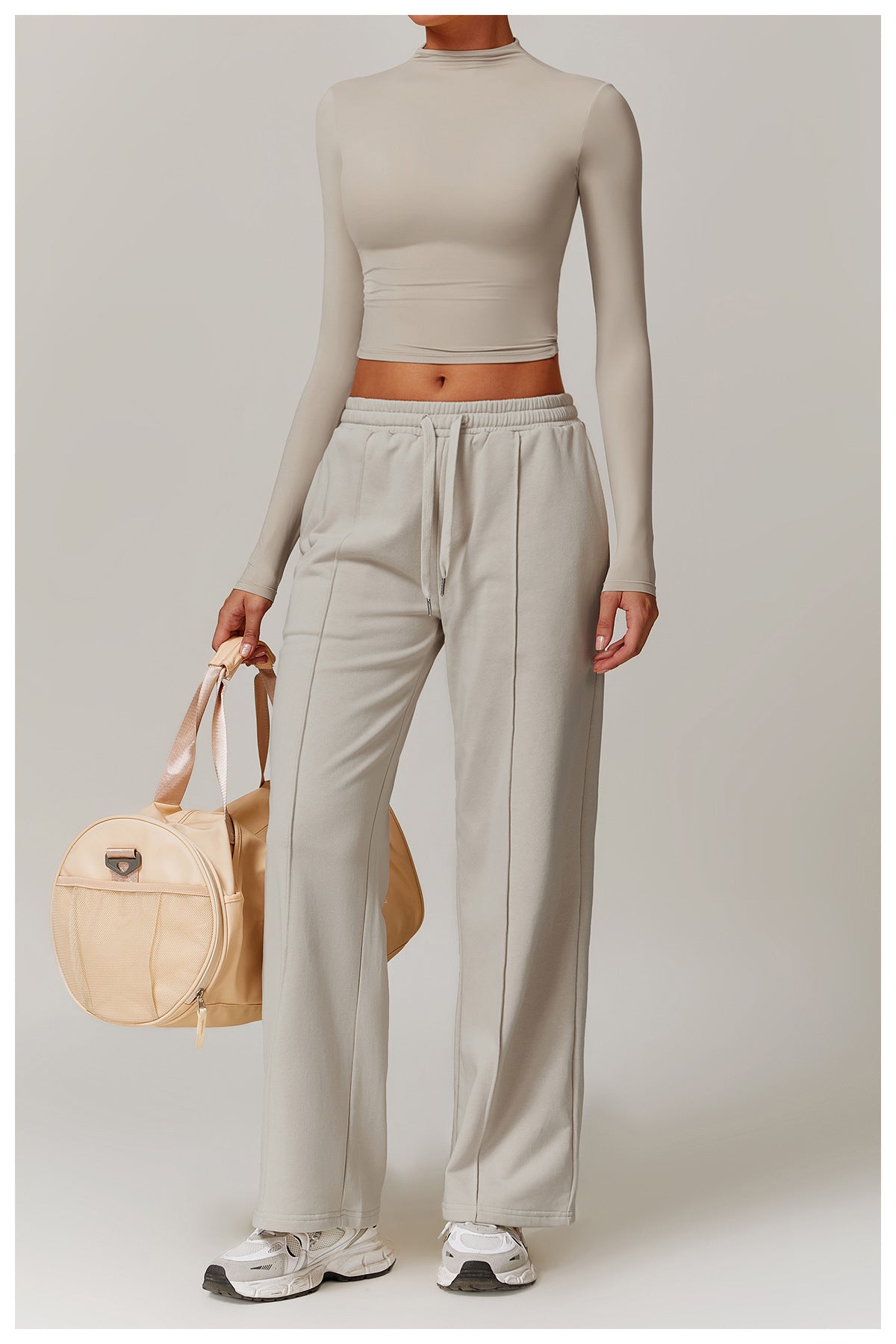 Sporty Chic High Neck Long Sleeve & Lounge Pants Set